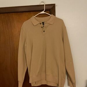 H&M Beige Long Sleeve Polo